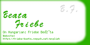 beata friebe business card